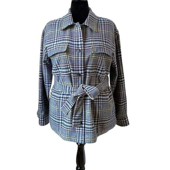 Pendleton Wool Belted Shirt Jacket — West End Plaid Shacket XL NWT - Picture 2 of 13